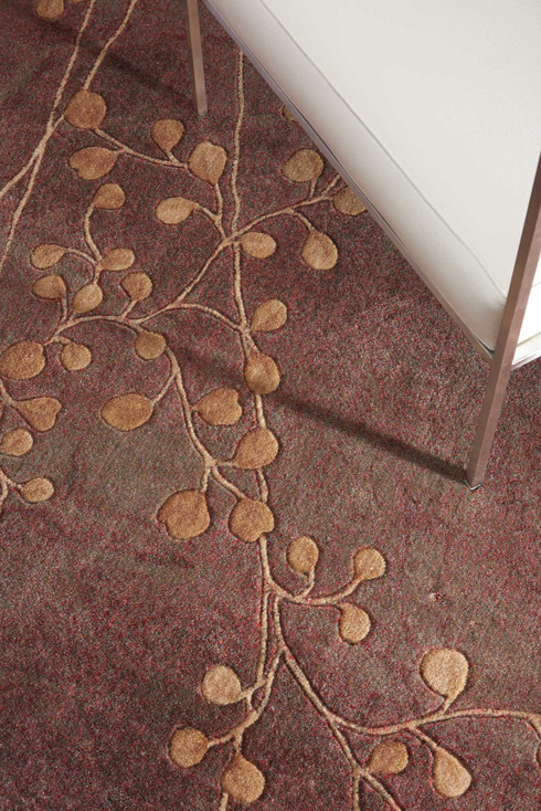 2' x 3' Brown Floral Power Loom Area Rug