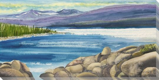 Lake Tahoe California Wrapped Canvas Giclee Print Wall Art