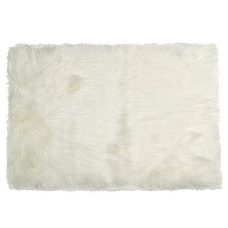 24" x 36" Off White Faux Rectangular Area Rug