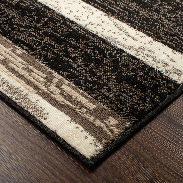 2' x 3' Chocolate Patchwork Power Loom Stain Resistant Area Rug