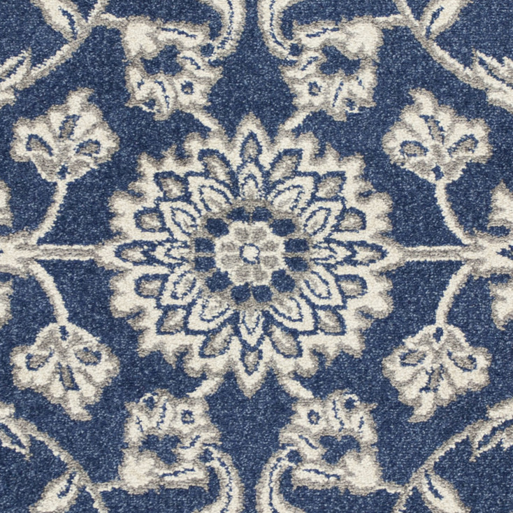 2' x 4' Denim Floral UV Treated Accent Rug