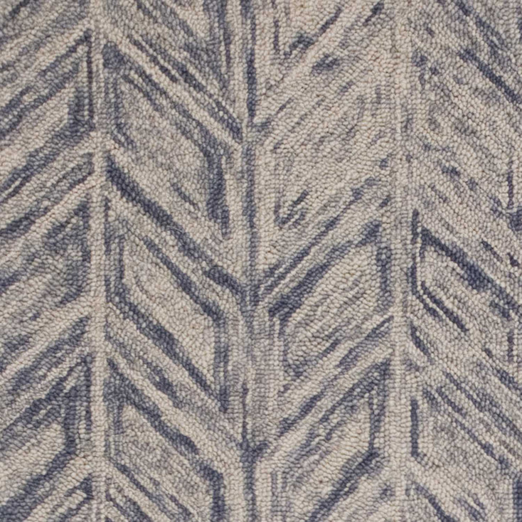 2' x 4' Blue Hand Tufted Herringbone Indoor Accent Rug