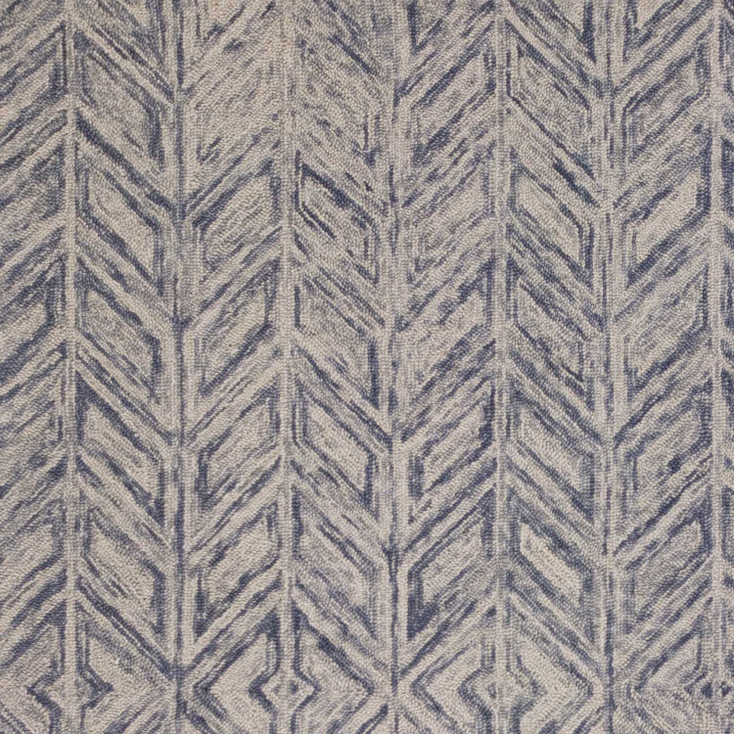 2' x 4' Blue Hand Tufted Herringbone Indoor Accent Rug