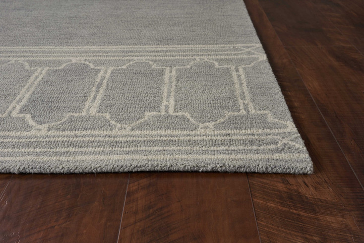 2' x 4' Wool Grey Area Rug