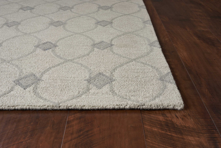 2' x 4' Ivory Hand Tufted Ogee Indoor Accent Rug