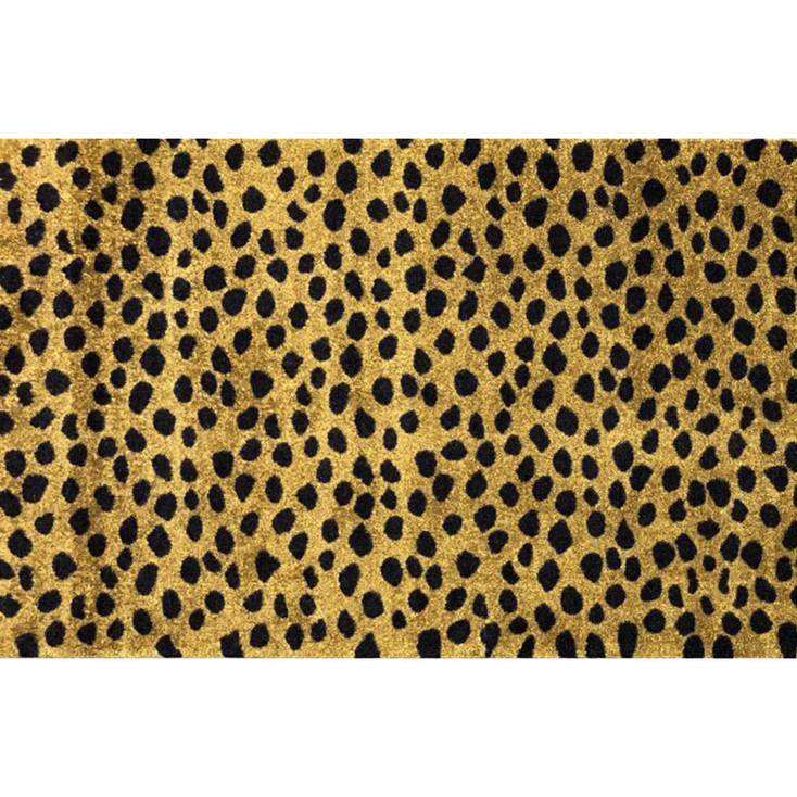 2' x 4' Bronze Leopard Print Washable Area Rug with UV Protection