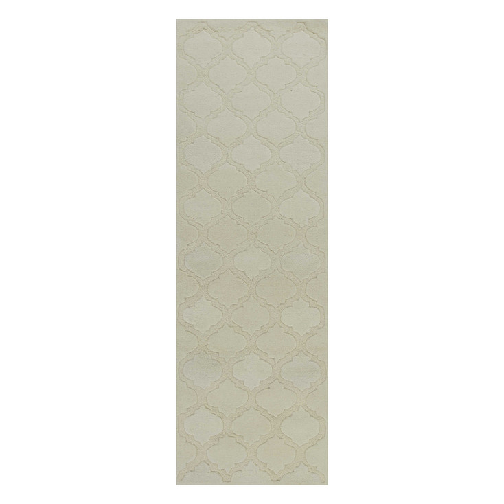 2' x 4' Grey Hand Tufted Geometric Indoor Accent Rug