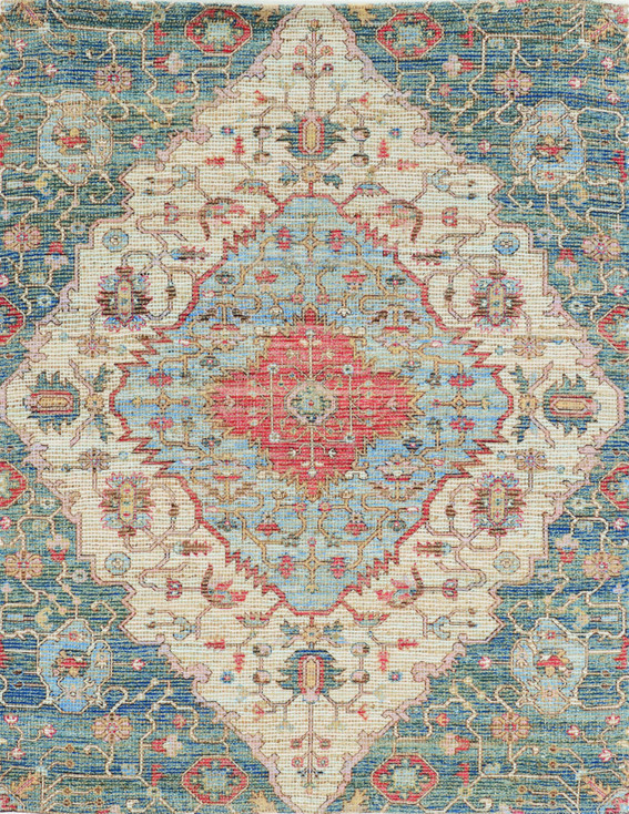 2' x 4' Jute Blue or Red Area Rug