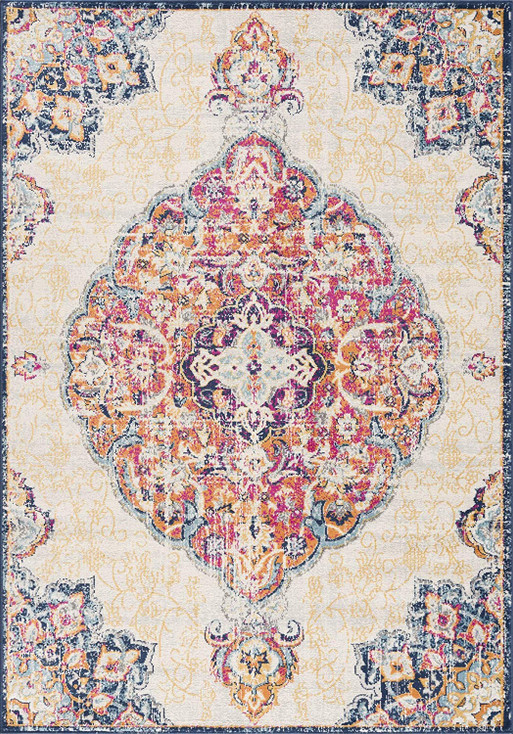 2' x 4' Cream Oriental Dhurrie Area Rug