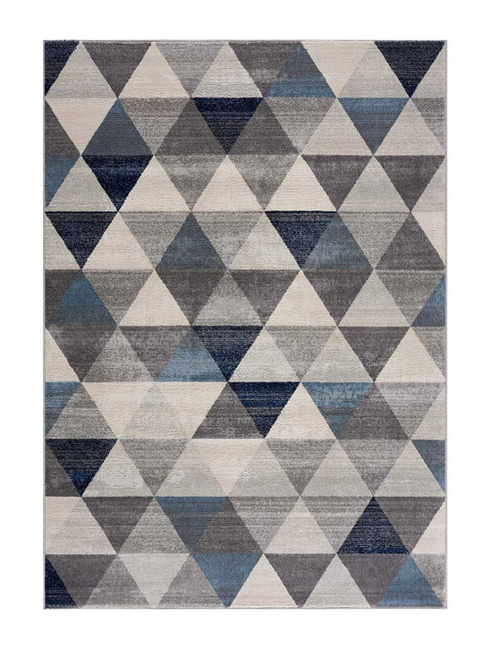 2' x 5' Navy Blue Geometric Diamond Area Rug