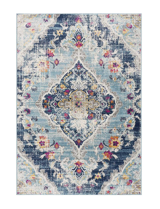 2' x 5' Blue Oriental Dhurrie Area Rug