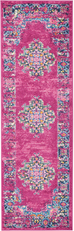 2' x 6' Fuchsia Power Loom Runner Rug