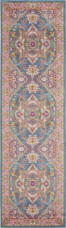 2' x 6' Teal Blue Power Loom Runner Rug