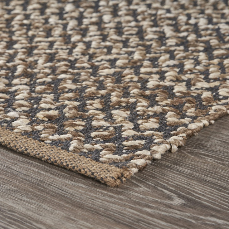 3' x 6' Gray Toned Chevron Patterned Runner Rug