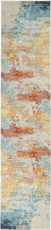 2' x 6' Sealife Abstract Power Loom Non Skid Runner Rug