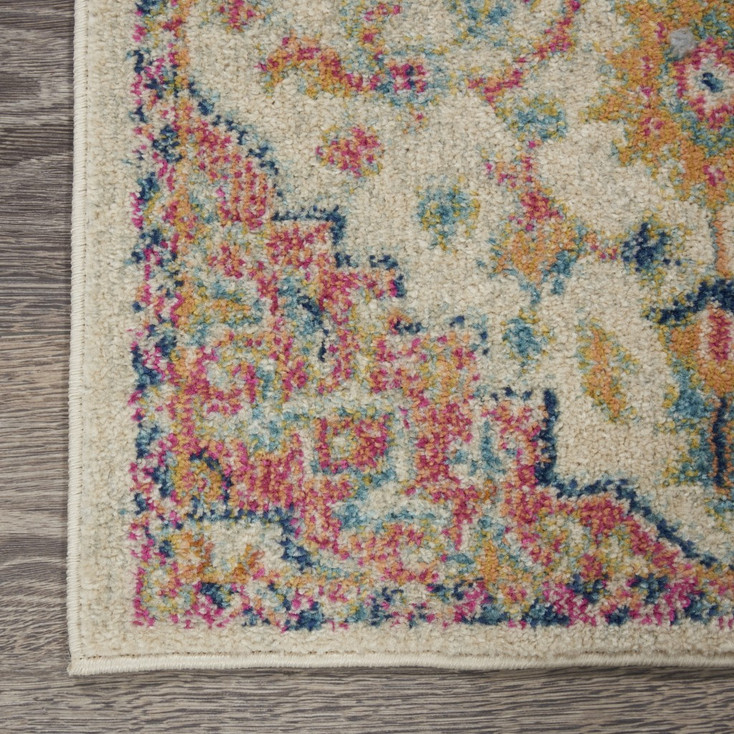 2' x 8' Pink and Ivory Southwestern Dhurrie Runner Rug