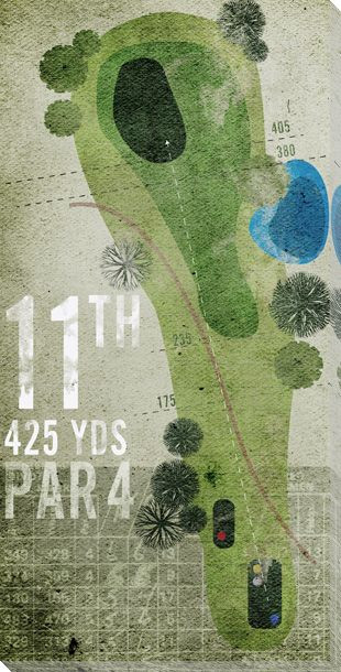 11th Hole Golf Wrapped Canvas Giclee Print Wall Art