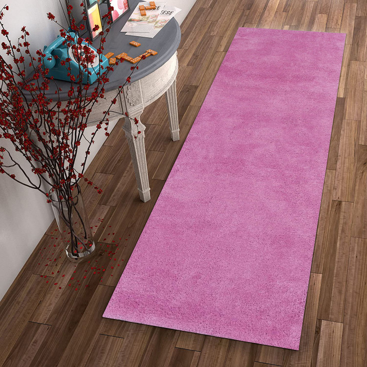2' x 8' Hot Pink Plain Runner Rug