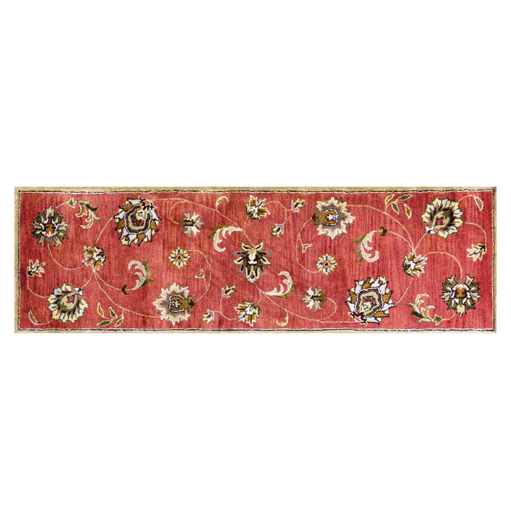 2' x 8' Sienna Floral Vines Wool Runner Rug