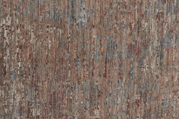 2' x 8' Red and Blue Wool Abstract Hand Knotted Runner Rug