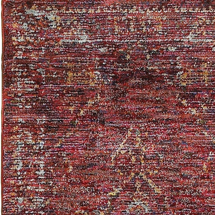 2' x 8' Red and Gold Oriental Power Loom Stain Resistant Runner Rug