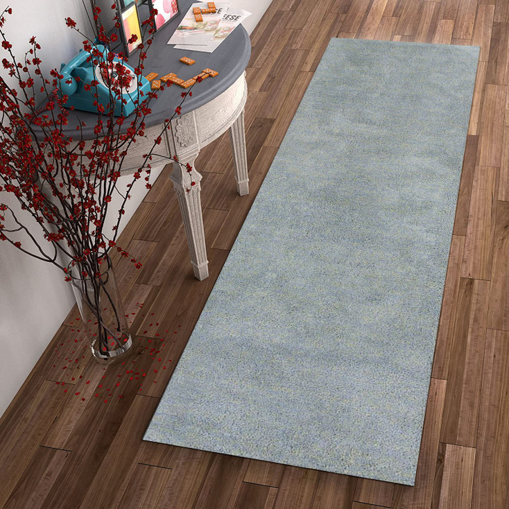 2' x 8' Blue Heather Indoor Shag Runner Rug