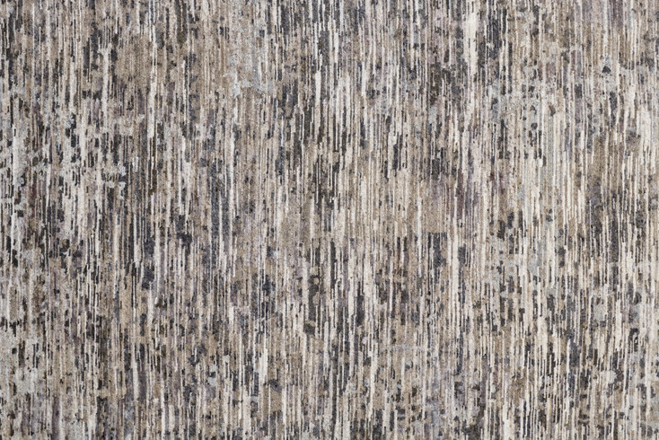 2' x 8' Gray Blue and Silver Wool Abstract Hand Knotted Runner Rug