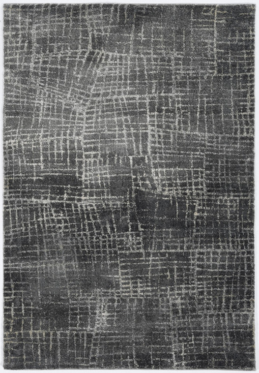 2' x 8' Grey Abstract Lines Runner Rug