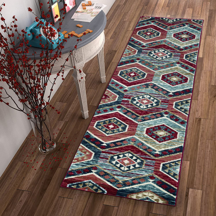 2' x 8' Red Polypropylene Runner Rug
