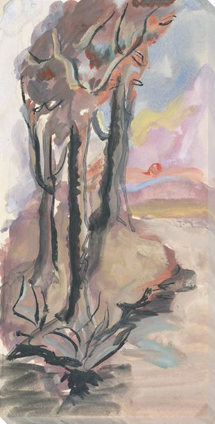 Whispy Landscape 2 Wrapped Canvas Giclee Print Wall Art