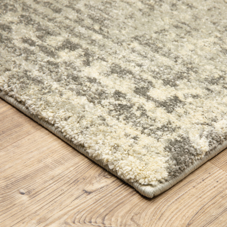 2' x 8' Grey Ivory Beige and Taupe Oriental Power Loom Stain Resistant Runner Rug