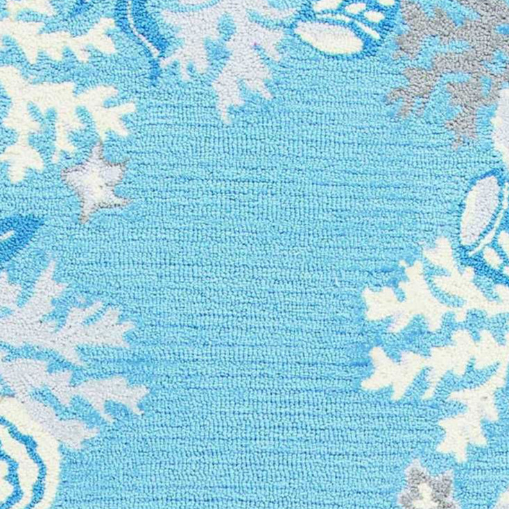 2' x 8' Sea Blue Costal Runner Rug