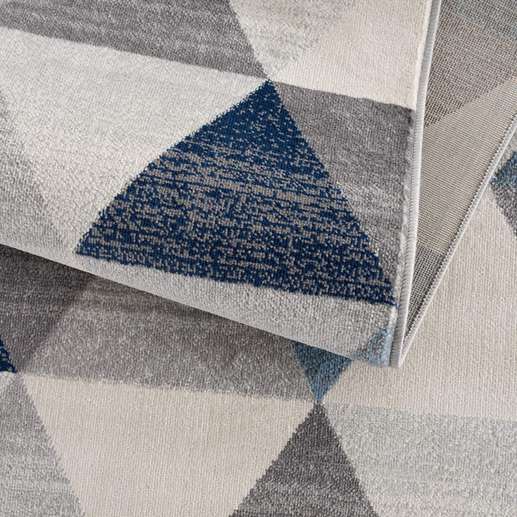 2' x 8' Navy Blue Geometric Diamond Runner Rug