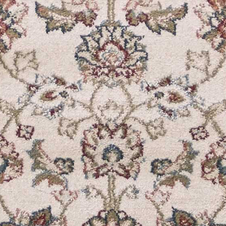 2' x 8' Ivory Red Bordered Floral Indoor Runner Rug