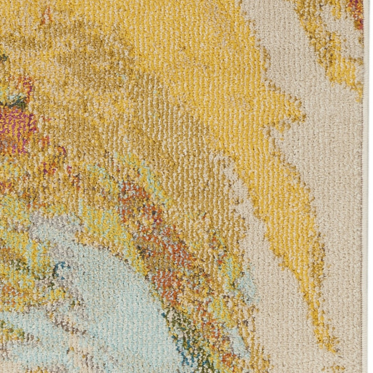 2' x 8' Wave Abstract Power Loom Non Skid Runner Rug
