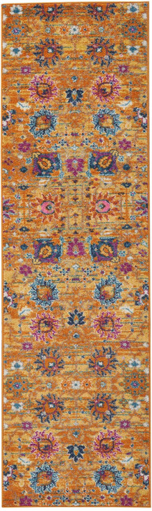 2' x 8' Sunset Floral Power Loom Runner Rug