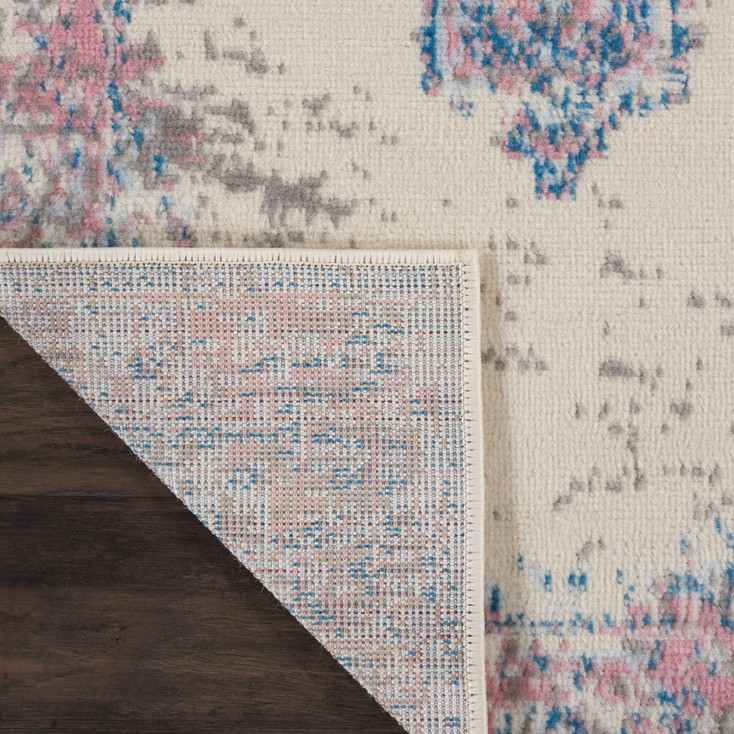 2' x 8' Pink Damask Power Loom Runner Rug