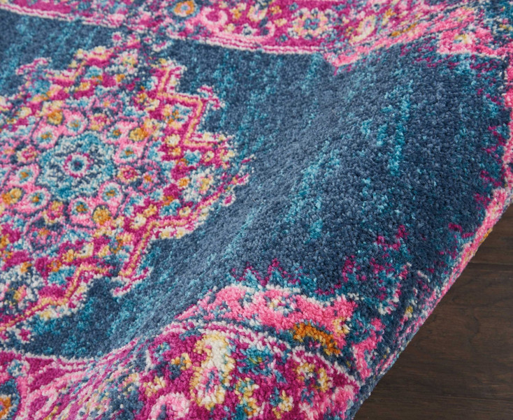 2' x 8' Blue Power Loom Runner Rug