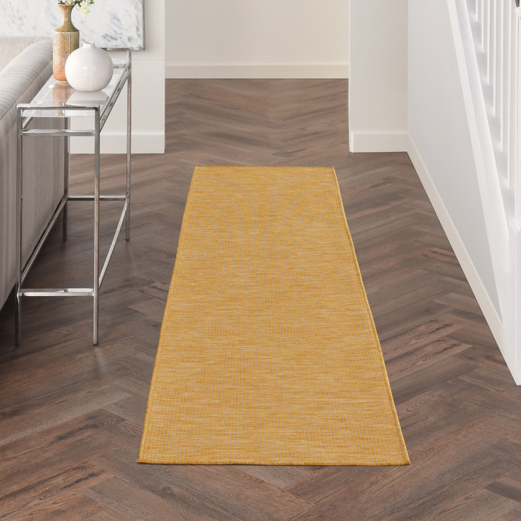 2' x 8' Yellow Power Loom Runner Rug