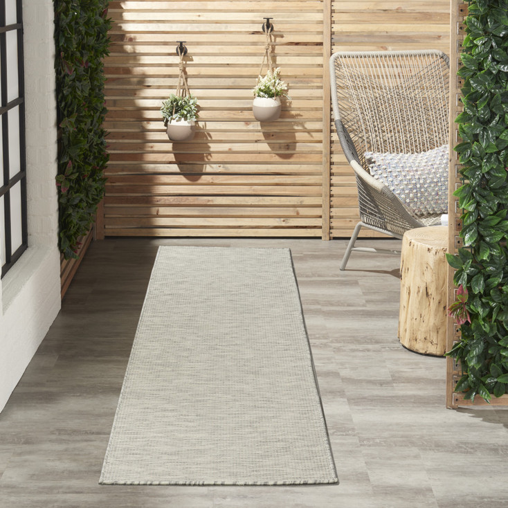 2' x 8' Gray Power Loom Polypropylene Runner Rug