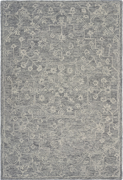 3' x 5' Gray Floral Finesse Area Rug