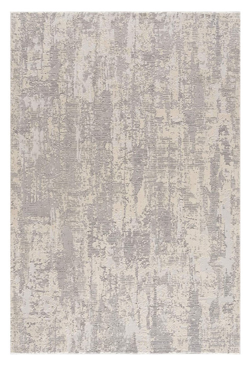 3' x 5' Gray Abstract Dhurrie Polypropylene Area Rug