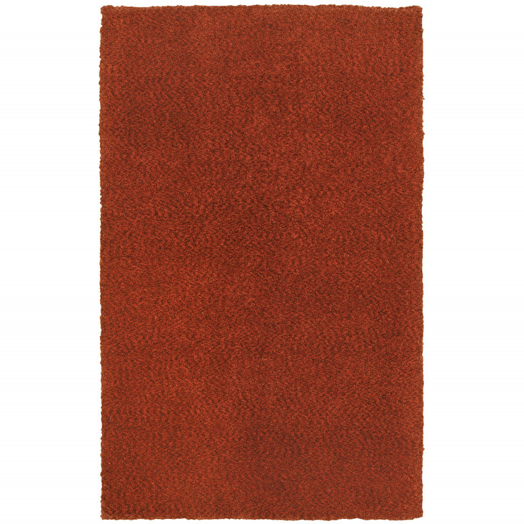 3' x 5' Rust Red Shag Tufted Handmade Stain Resistant Area Rug