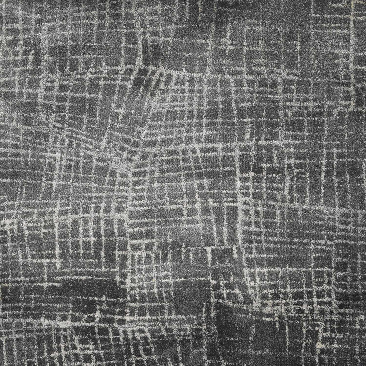 3' x 5' Grey Machine Woven Abstract Scratch Indoor Area Rug