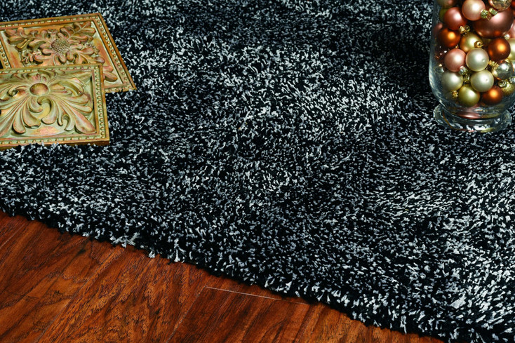 3' x 5' Black Heather Indoor Shag Rug