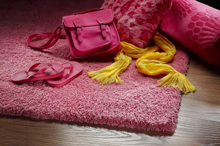 3' x 5' Hot Pink Indoor Shag Rug