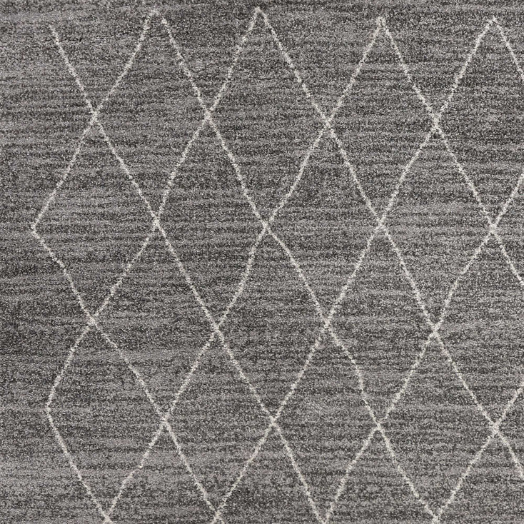 3' x 5' Grey Diamond Pattern Area Rug