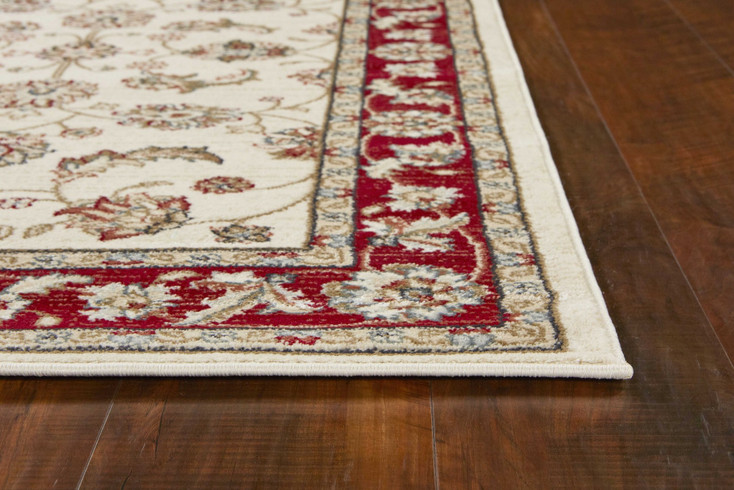 3' x 5' Ivory Red Floral Indoor Area Rug