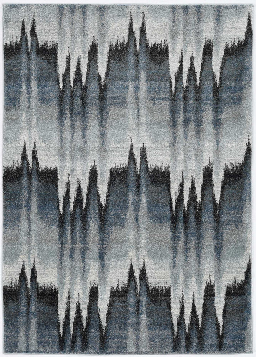 3' x 5' Blue Ivory Machine Woven Abstract Pulse Area Rug