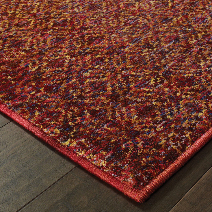 3' x 5' Red Gold and Blue Geometric Power Loom Stain Resistant Area Rug